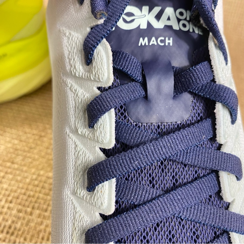 🛑SOLD🛑  Hoka One One Running Shoes Mach 4 Walking White Neon Lite Weight 12 D - Picture 10 of 13